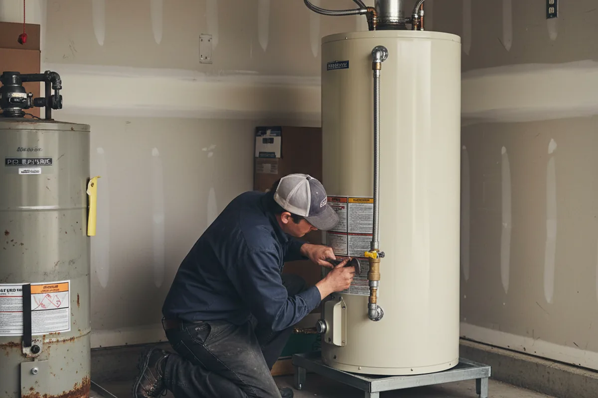 Water heater and shutoff valve replacement in Grand Tower