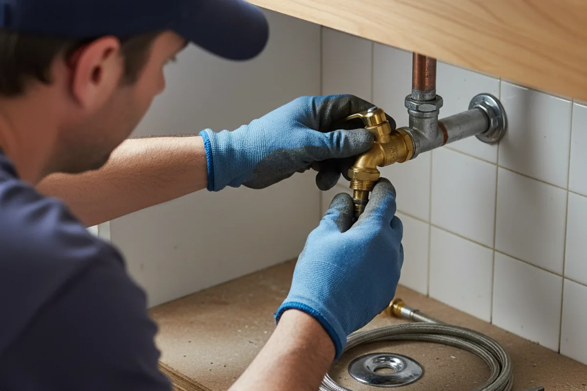 Shutoff valve and fitting work during Emergency Plumbing in Grand Tower